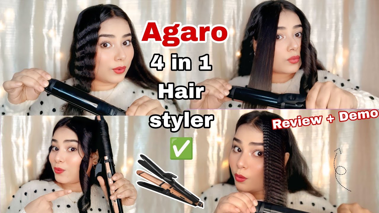Agaro 4 in 1 hair styler ✅|Honest review + Demo |Curler, Straightener,Crimper,Waving #trending