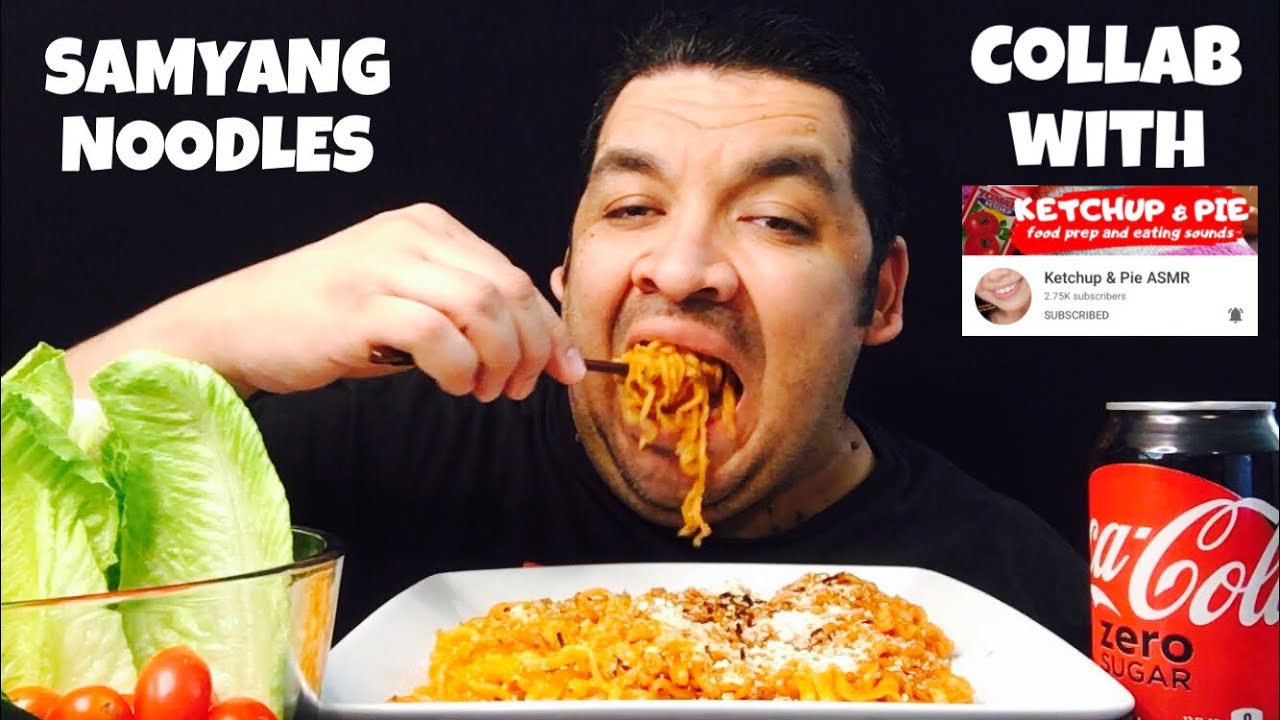 SAMYANG CHEESE NOODLES  MUKBANG WITH A TWIST | COLLAB WITH @ketchupnpie