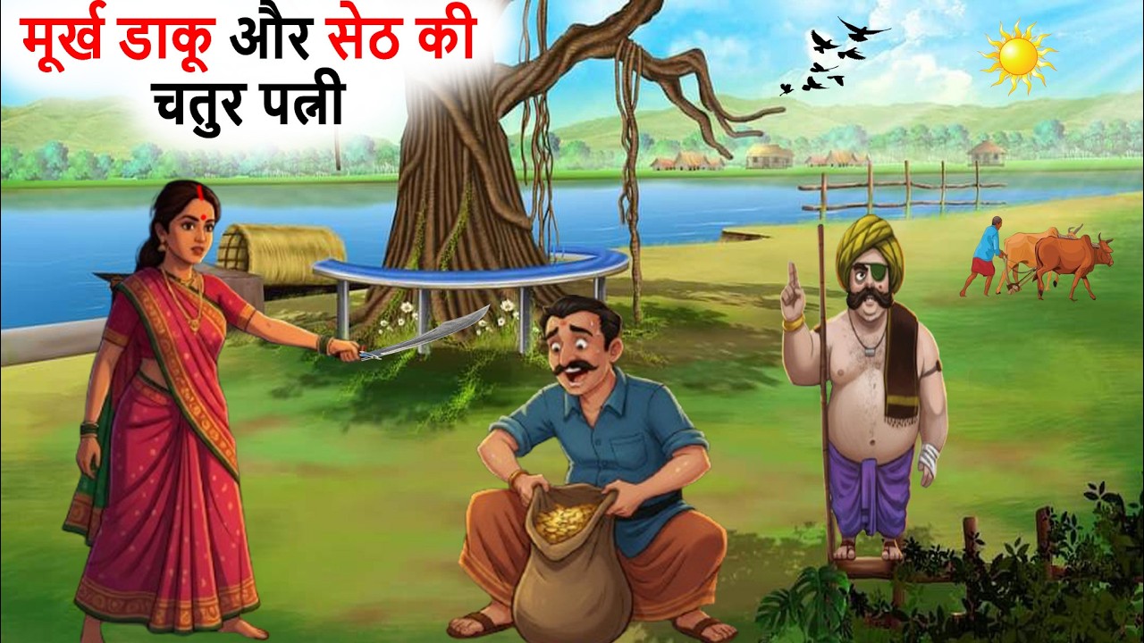 मूर्ख डाकू और सेठ की चतुर पत्नी | bedtime stories | cartoon stories | hindi kahaniya |