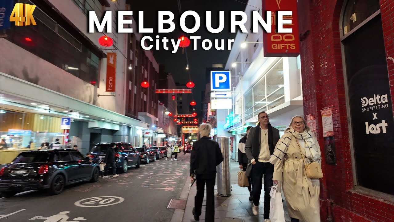 Melbourne City CBD Walk Through - Little Bourke Street 4K Video