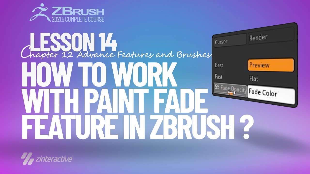 How to Work with Paint Fade Feature in Zbrush? | Lesson 14 | Chapter 12 | Zbrush 2021.5 Full Course