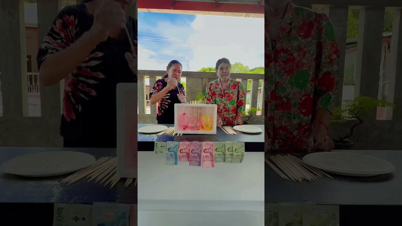 เกมส์เจาะลูกโป่ง สาวน้อยปะแป้ง555 ะ#คลิปตลก #คลิปสั้น #funny #games 