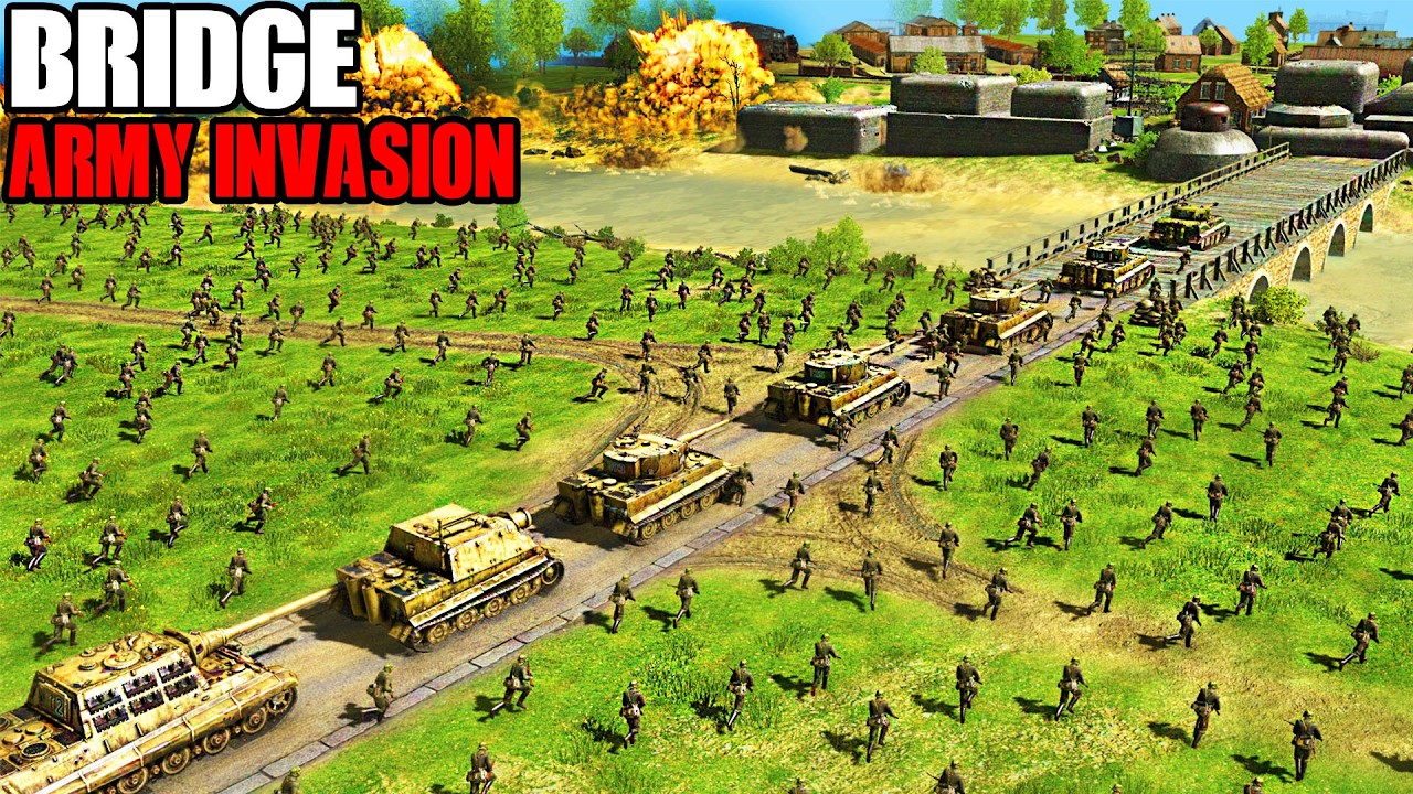 I built a WW2 German Army BRIDGE INVASION vs 5,000 US ARMY Defenders!  - Gates of Hell