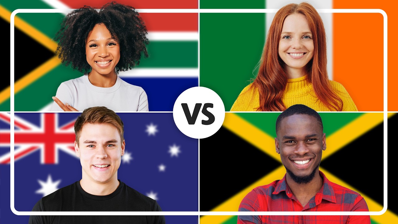South African vs New Zealand vs Jamaican vs Irish English | Comparing English Accents