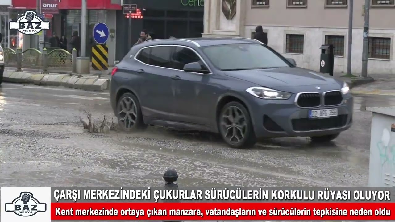 Çarşı merkezindeki çukurlar sürücülerin korkulu rüyası oluyor