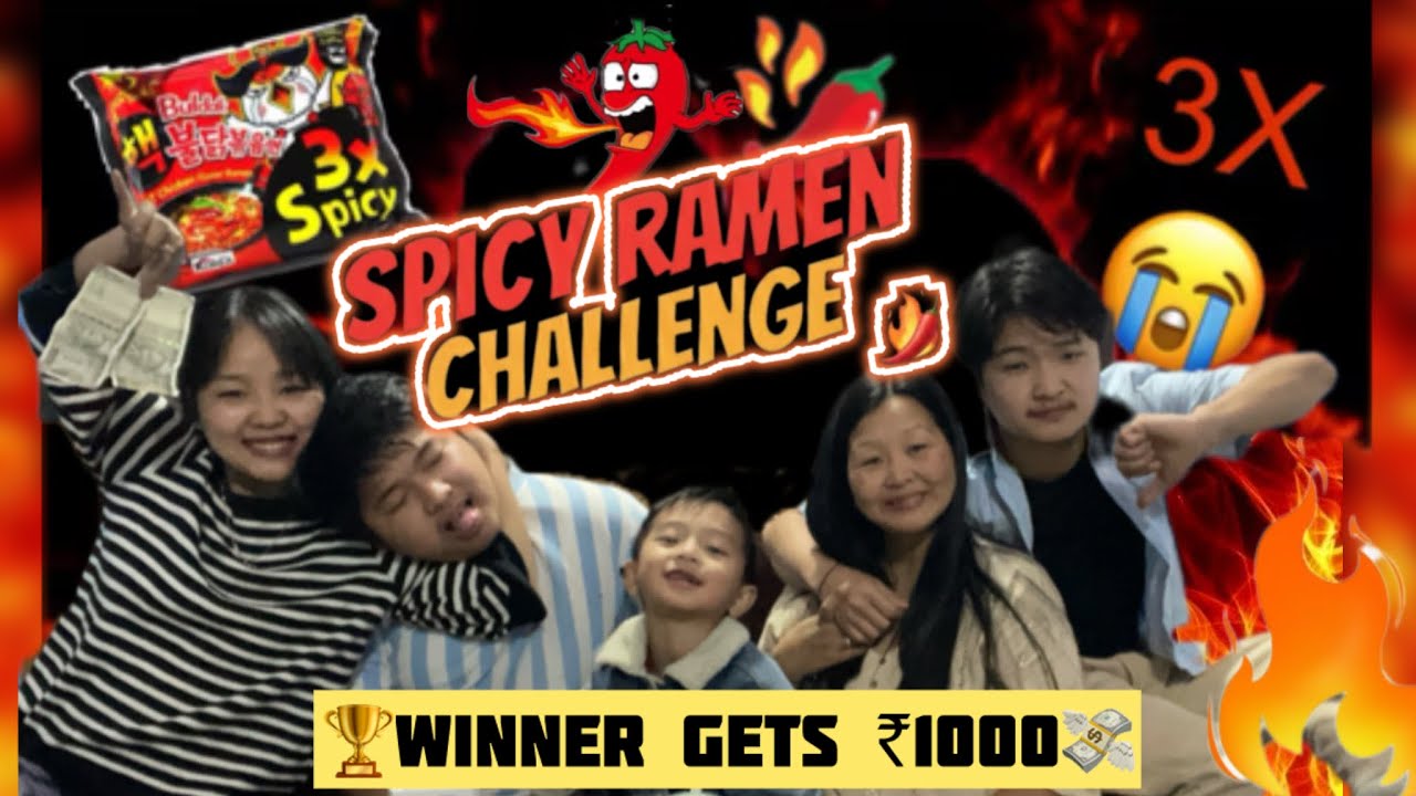 3X Spicy Ramen Challenge With Brothers and Sister | Winner Gets ₹1000