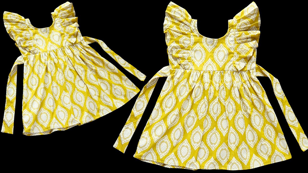 Stylish Ruffle Baby Frock Cutting and Stitching | Simple & Stylish Baby Dress Design