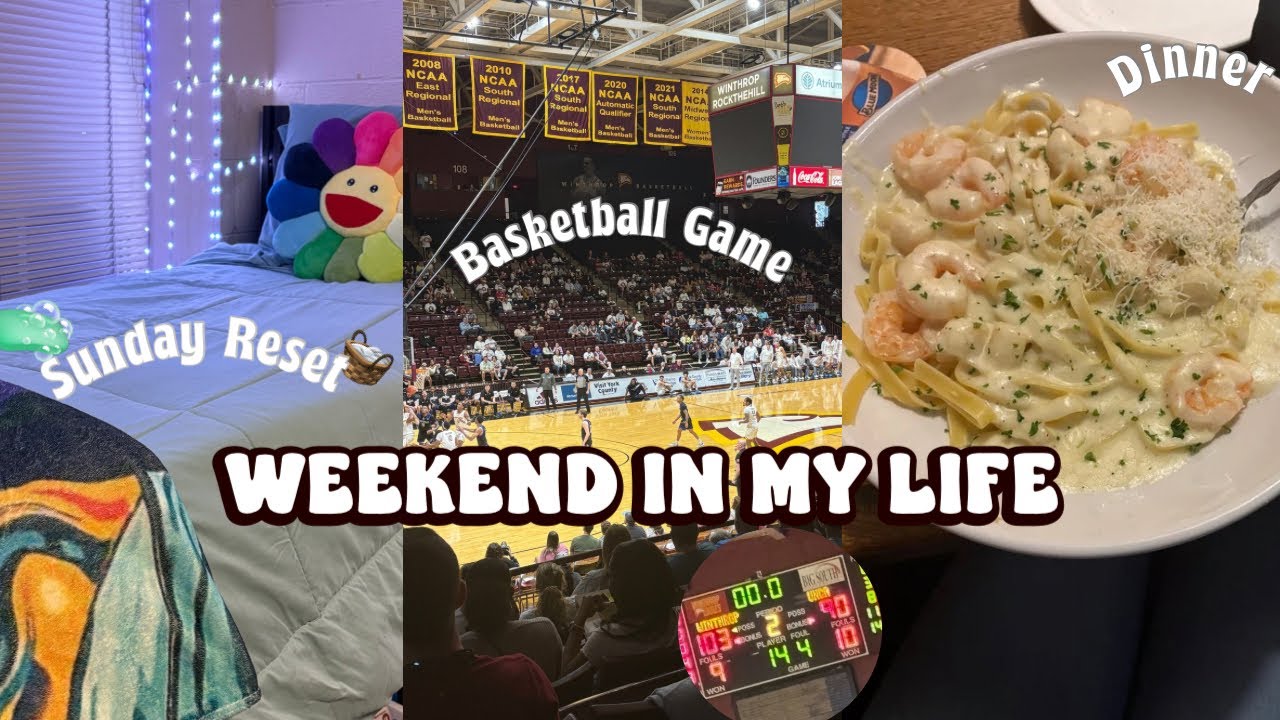 WEEKEND VLOG *College Edition *| basketball game, dinner, cleaning, gospel playlist + more|