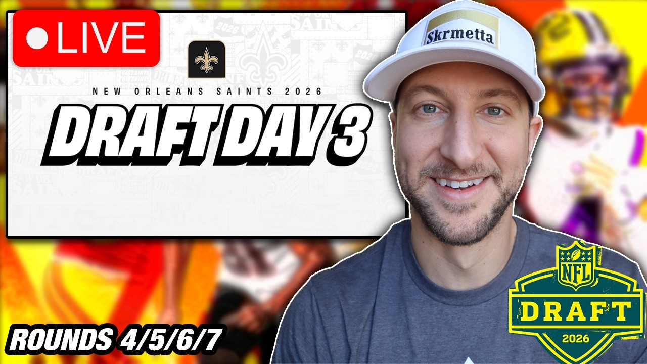LIVE: 2026 NFL Draft Day 3 (Rounds 4&ndash;7) Watch Party and Reactions  | James Skrmetta