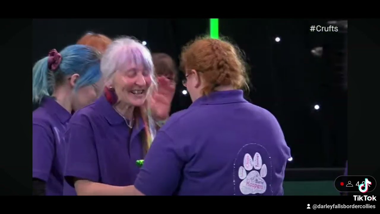 Bluebell winning the hoopers competition and taking part in the Hoopers demo at Crufts 2024!!!