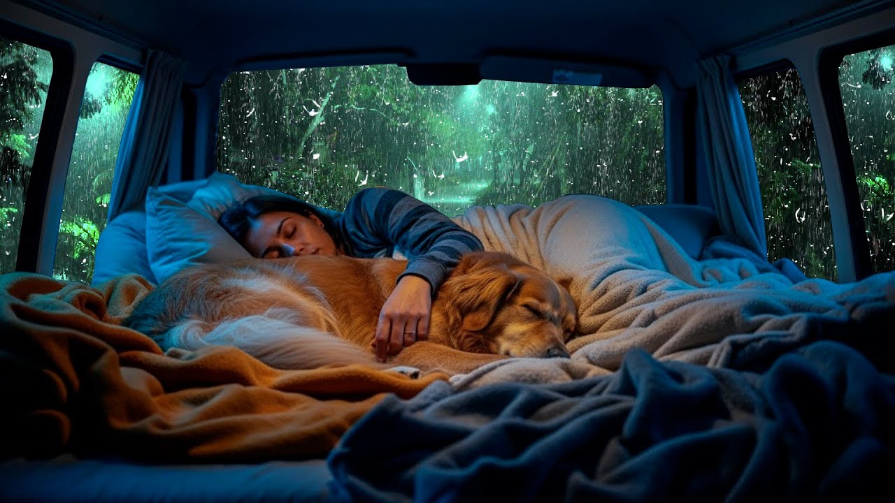 Dissolve a Insônia e Leva ao Sono Profundo no Carro Aconchegante Ambiente com Chuva e Trovões