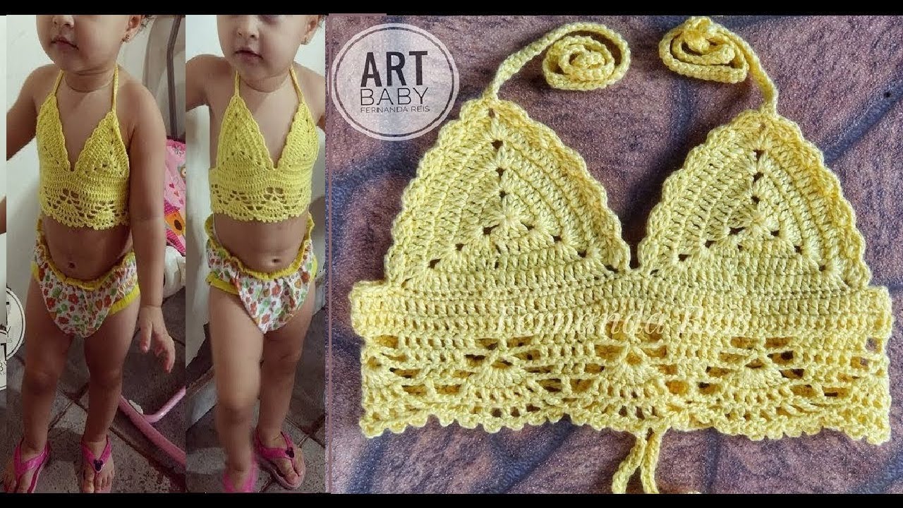 Top Cropped de Croche Para Bebe e Infantil - Profª Fernanda Reis