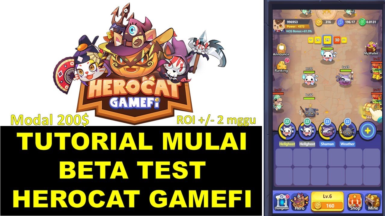 HERO CAT   NFT GAME BETA TEST PLAY2EARN MINNING DAN PVE