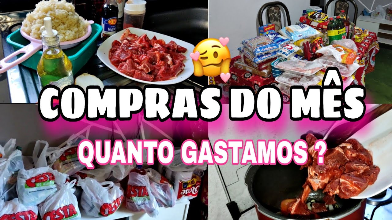 COMPRAS DO MÊS PARA DUAS PESSOAS|| QUANTO GASTAMOS? + JANTINHA 🥗
