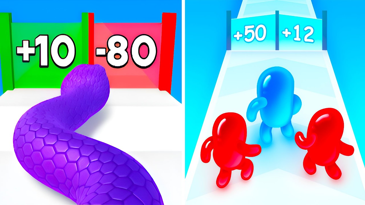 Snake Run Race VS Join Blob Clash 3D 🐍🧬 All Levels Max Update Walkthrough Mobile NEW Gameplay S2RX