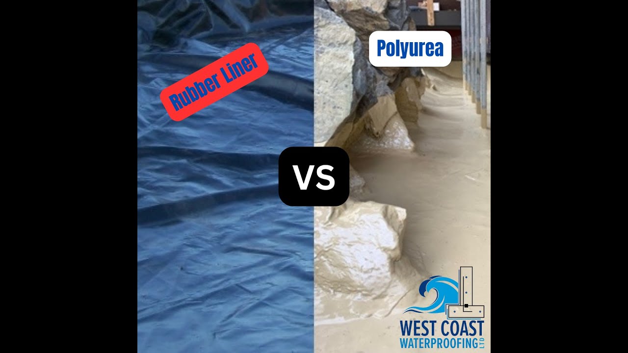 Polyurea vs a rubber liner by West Coast Waterproofing ltd