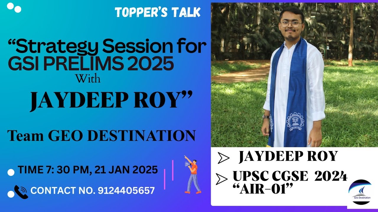 TOPPER'S STRATEGY SESSION WITH JAYDEEP ROY GATE NET GSI IIT JAM RANK 01 BY GEO DESTINATION