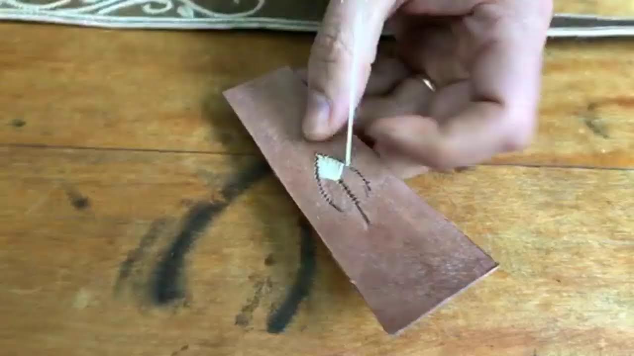 Como fazer a costura da folha ou flor com tentos finos.