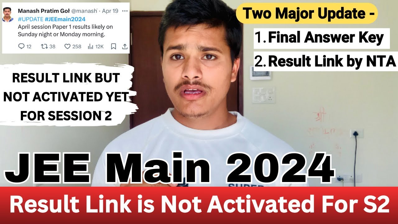 📌UPDATE - JEE Mains Result 2024 Session 2 Will be  Releasing Today Night!! Link Not Activated Yet ✅
