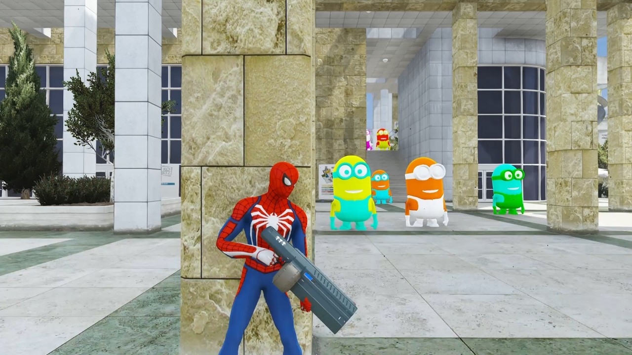 GTA 5 Epic Ragdolls RED SPIDERMAN VS RED MINION VS GREEN MINIONEuphoria Physics & Funny Fails #live