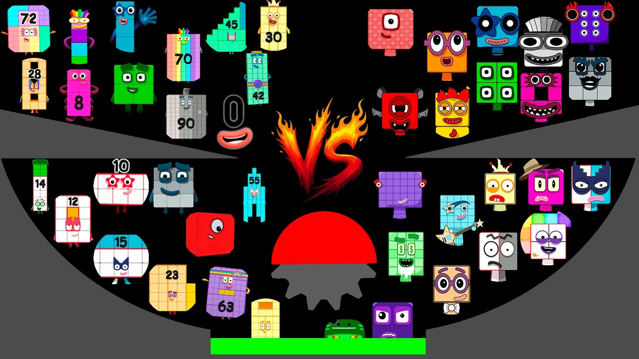 25 NUMBERBLOCKS VS 25 SPRUNKI NUMBERBLOCKS Marble Race in Algodoo - Sprunki Marbles Tournament