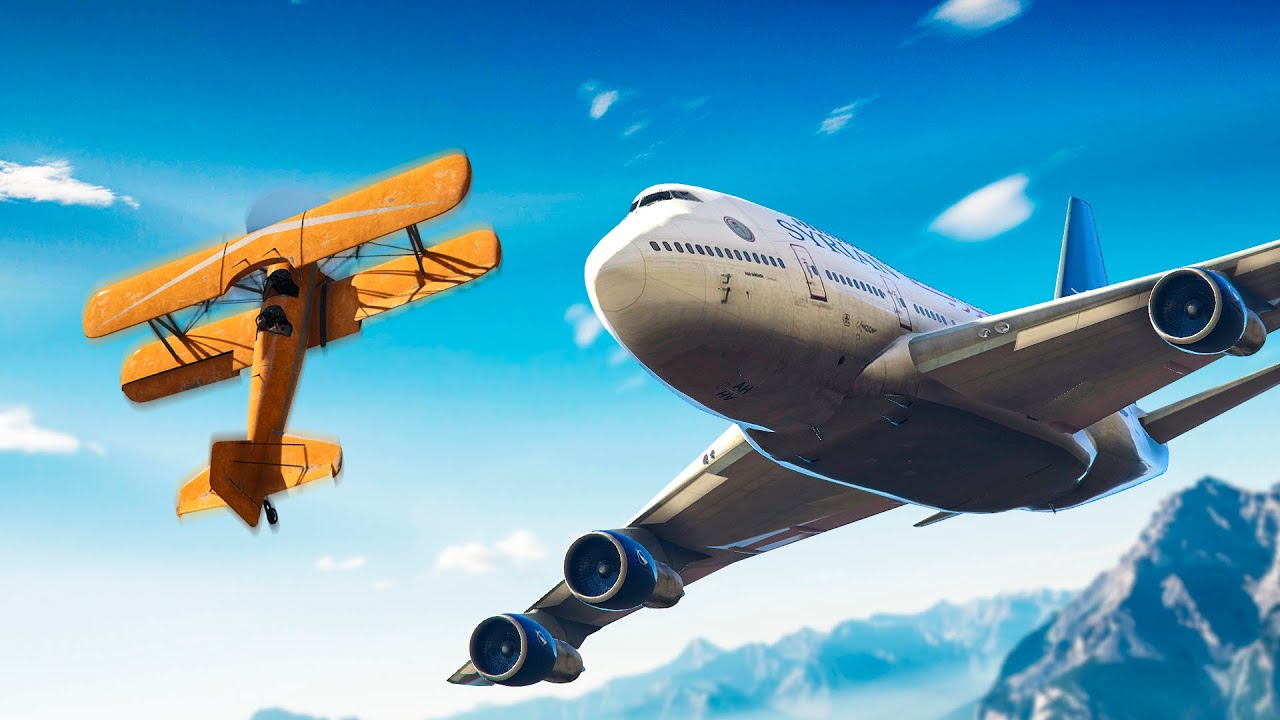 Drunk Pilot Crashes mid-air with Boeing 747 | GTA 5