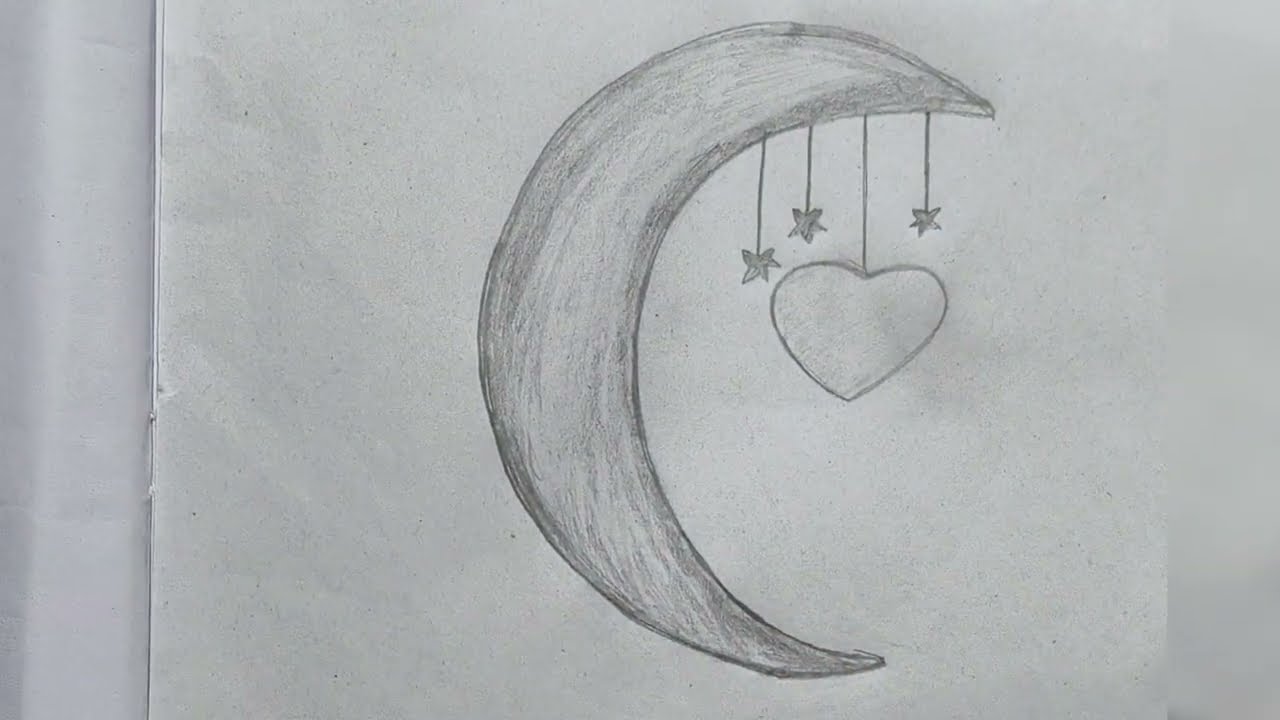 Drawing for Muslims- pencil sketch😱☪️ / How to draw moon and Allah name on Moon/ Easy way to drawing