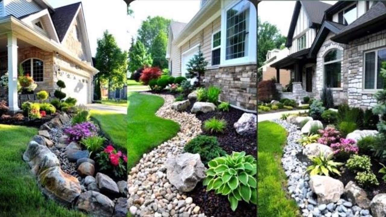 32 Stunning Front Yard Landscaping Ideas | Charming Rock Gardens