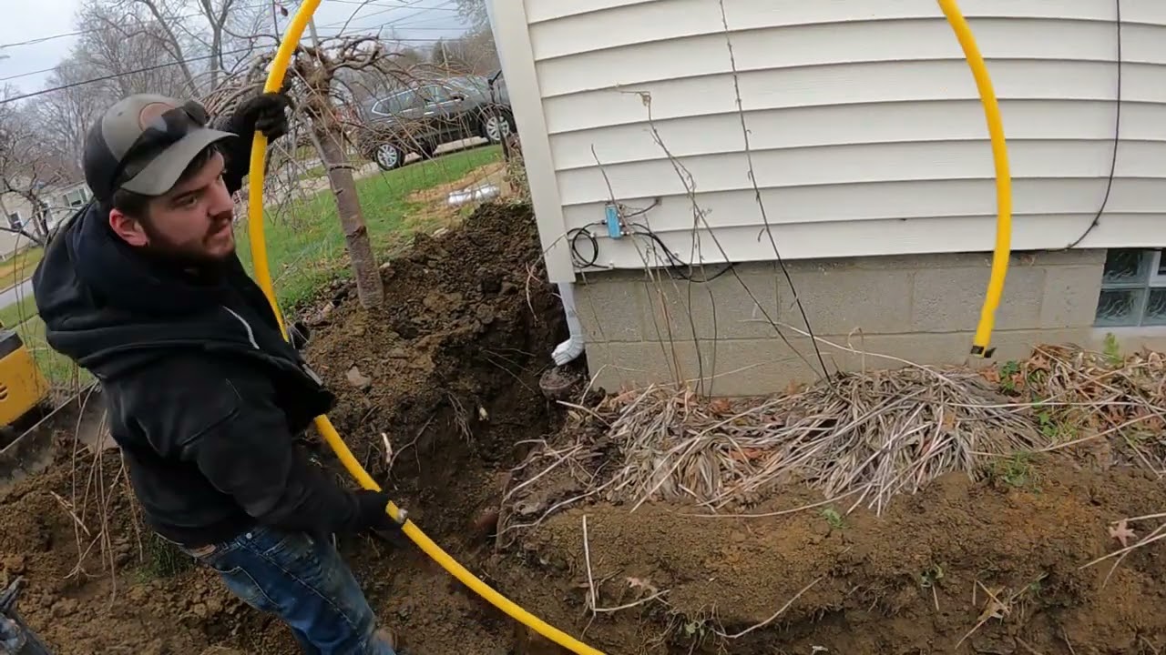 Installing underground gas line