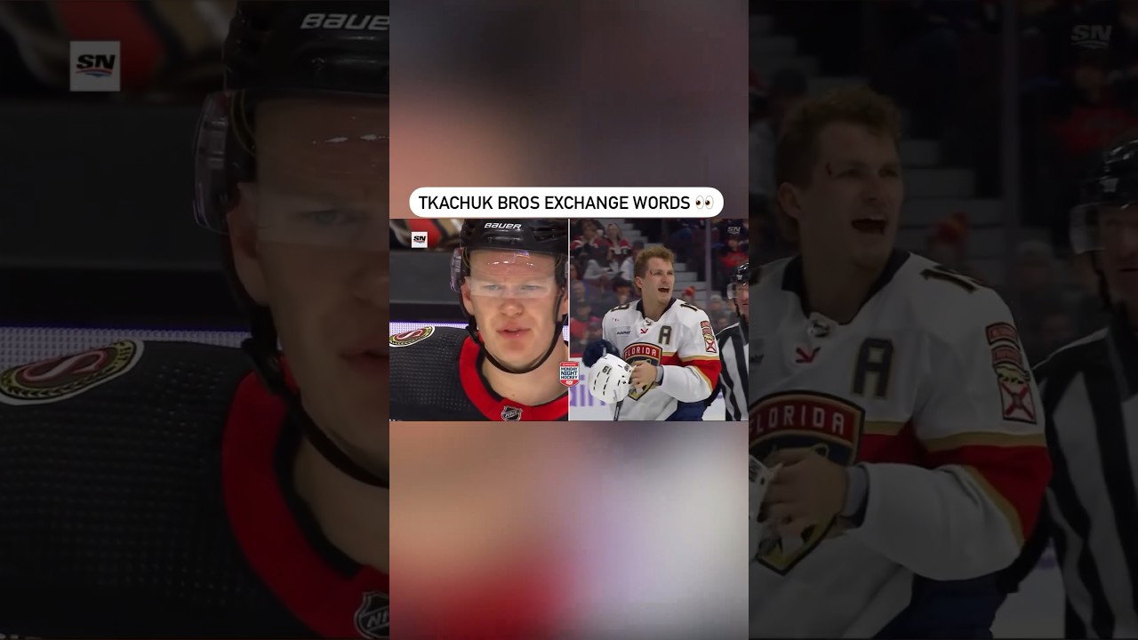 Tkachuk Brothers Exchange Words 👀