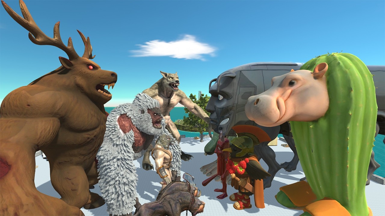Brainrot Team Gorilla ARK VS Team Reng Reng Bus Animal Revolt Battle Simulator