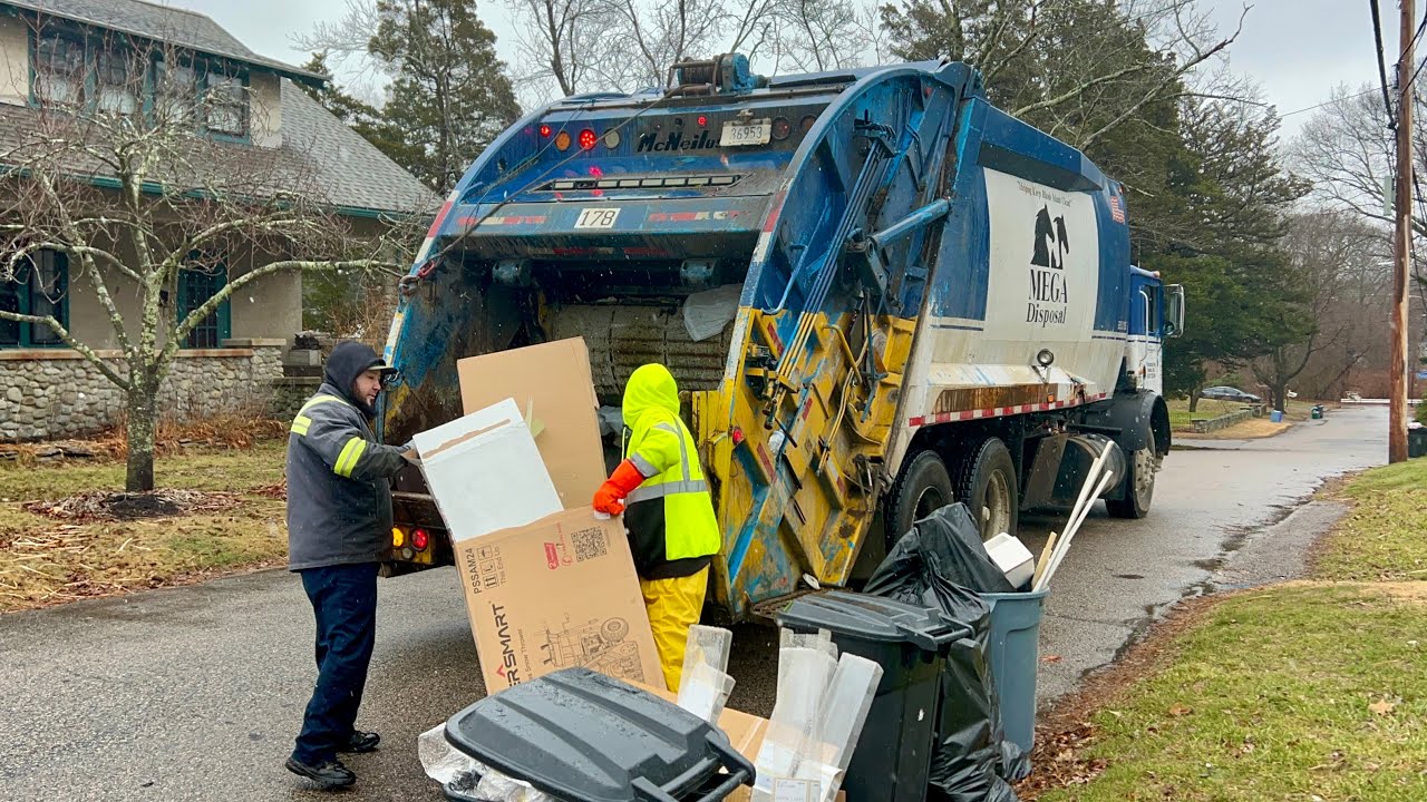 Mega Connections Garbage Truck Packing Heavy Trash