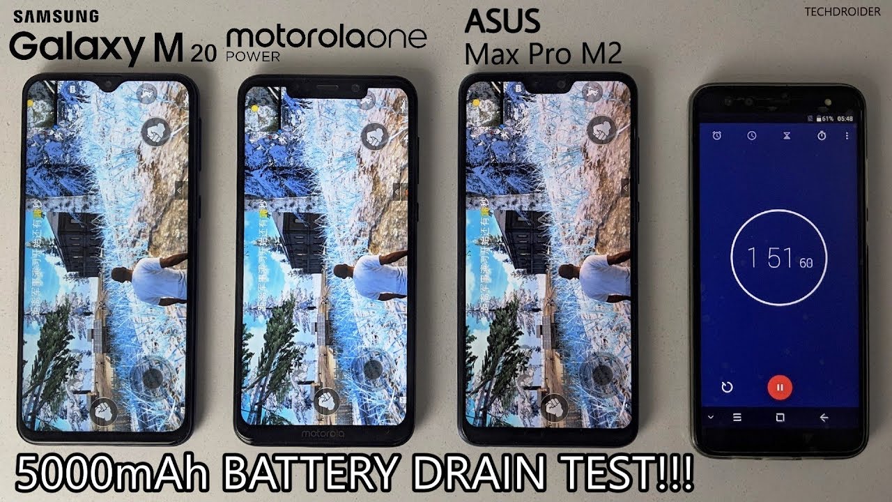 EXTREME 5000mAh BATTERY DRAIN TEST - Samsung Galaxy M20 vs Motorola One Power vs Asus Max Pro M2!!!