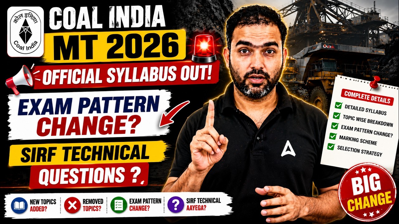 Coal India MT 2026 Syllabus | Coal India MT Syllabus 2026 Out | CIL MT Syllabus 2026 | By Rahul Sir