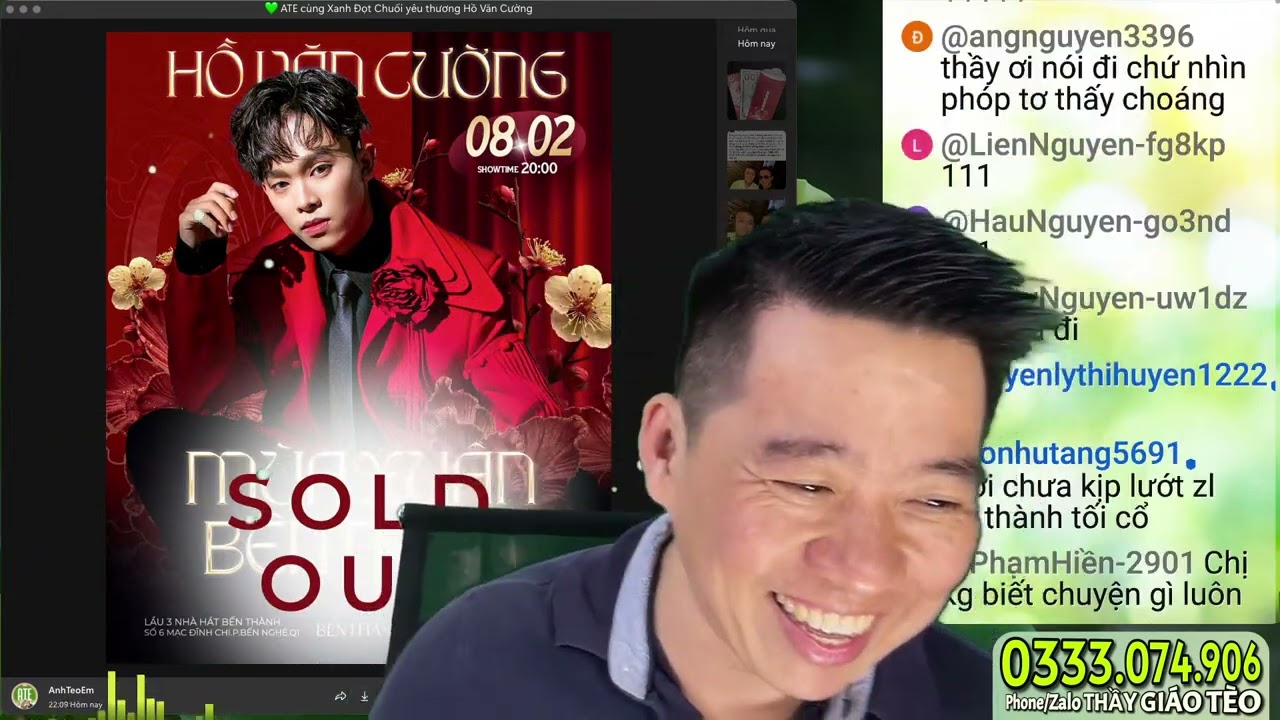 Cùng phủ kín phòng trà Bến Thành show Hồ Văn Cường 8/2