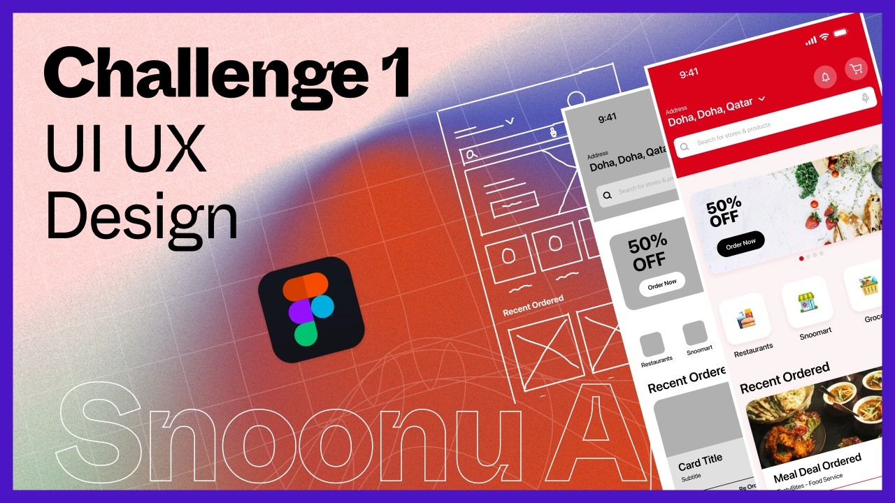 Food Delivery App Redesign - UI/UX Design in Figma (sketch, wireframe, mockup design)