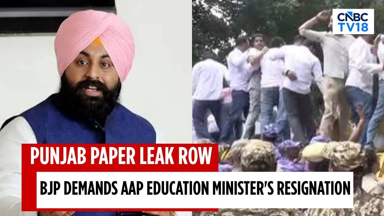 Punjab Paper Leak Row | BJP Protests Against AAP, Demands Education Minister's Resignation | N18V