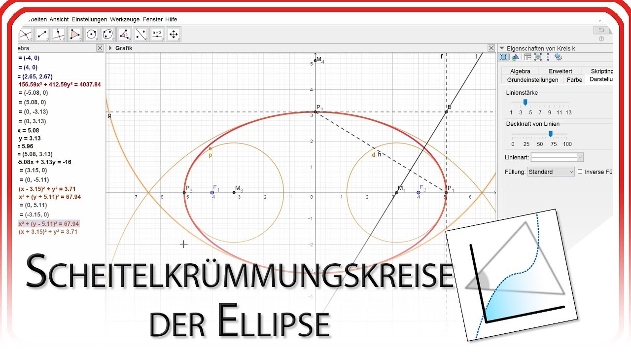 Scheitelkrümmungskreise der Ellipse | GeoGebra EasyGoing