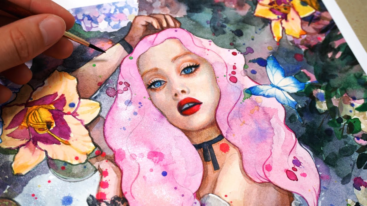 WATERCOLOR AND COLOR PENCILS TUTORIAL! // How to illustrate with watercolors?