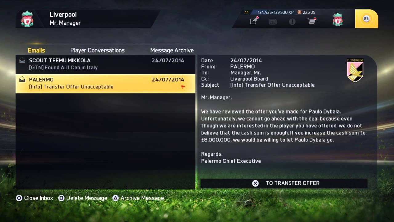 FIFA 15 Career (In Menus)