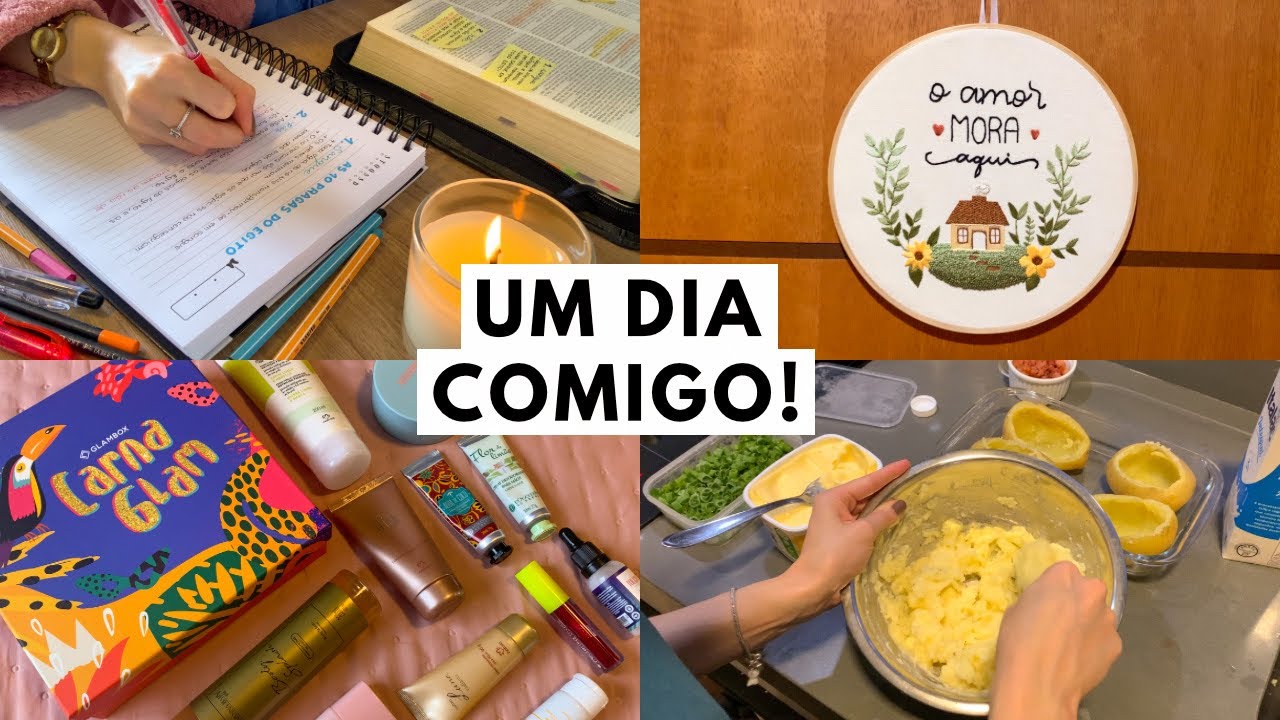 VLOGÃO: devocional + bordado novo + recebidos GLAMBOX & janta deliciosa