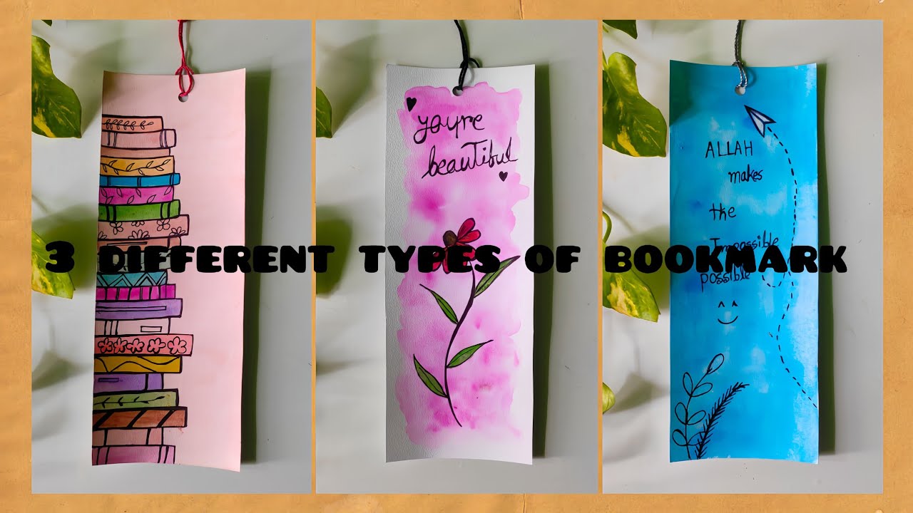 3 different types of bookmarks! | How to make bookmarks ✨| DIY cute bookmark ideas | Art by Sanjida