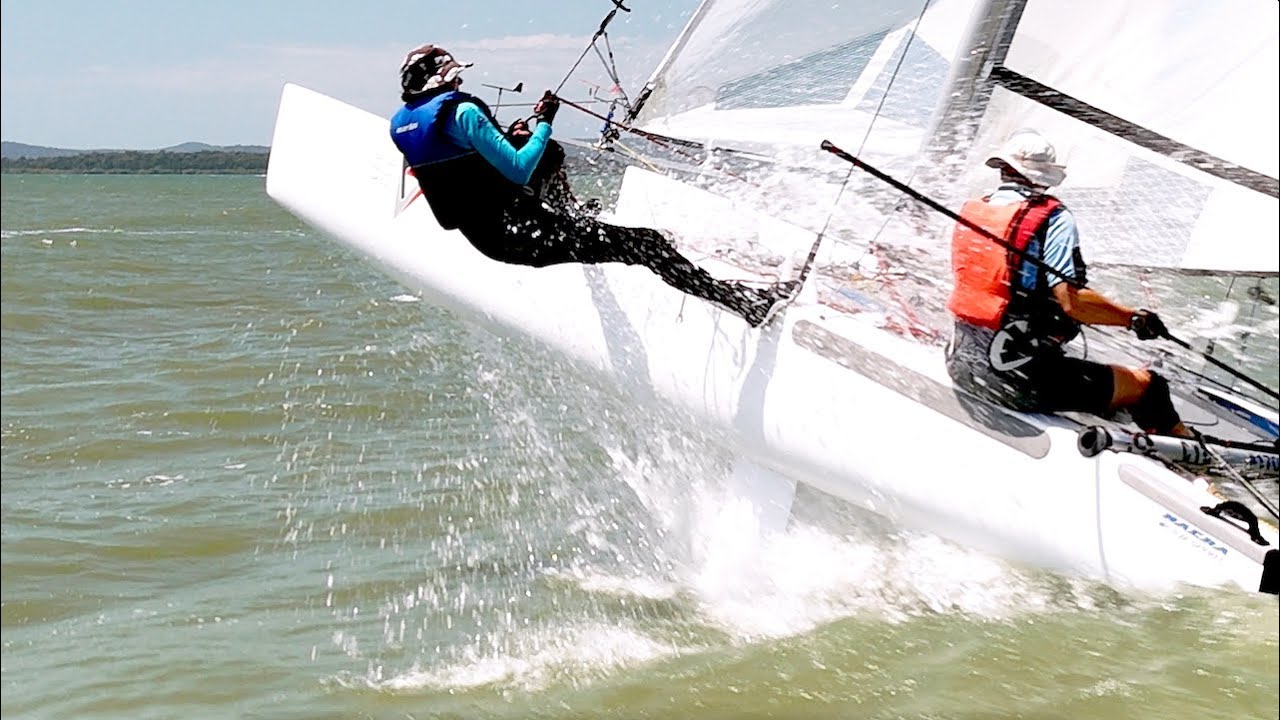 Mini Fleet what could go wrong ⎮ No Lack Of Wind Only Boats Trimaran Rushes in !! Nacra Wheel Stands