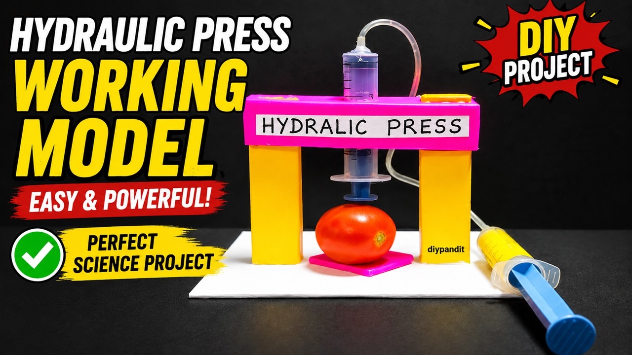 hydraulic press working model science exhibition | DIY pandit