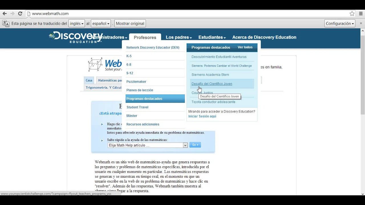 Tutorial de webmath