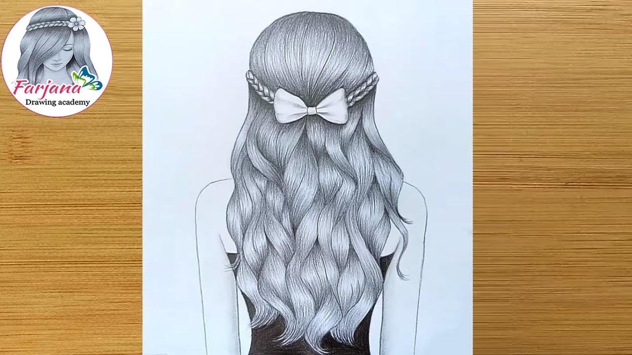 How to Draw A Girl with Wavy Hair for Beginners || Wavy Hair Drawing Tutorial || Pencil Sketch
