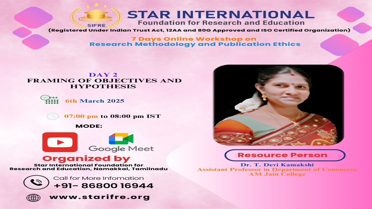 7 Days Online Workshop on Research Methodology and Publication Ethics-Day 2