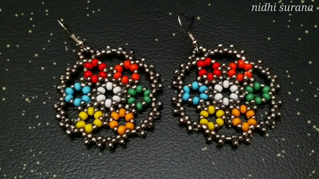 ⚜️Big Size Beaded Earrings/Pendientes de cuentas de gran tamaño/Tutorial diy