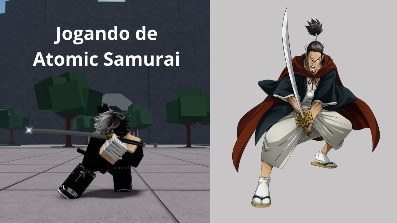 Jogando de Atomic Samurai no Campos de Batalha (Strongest Battlegrounds)