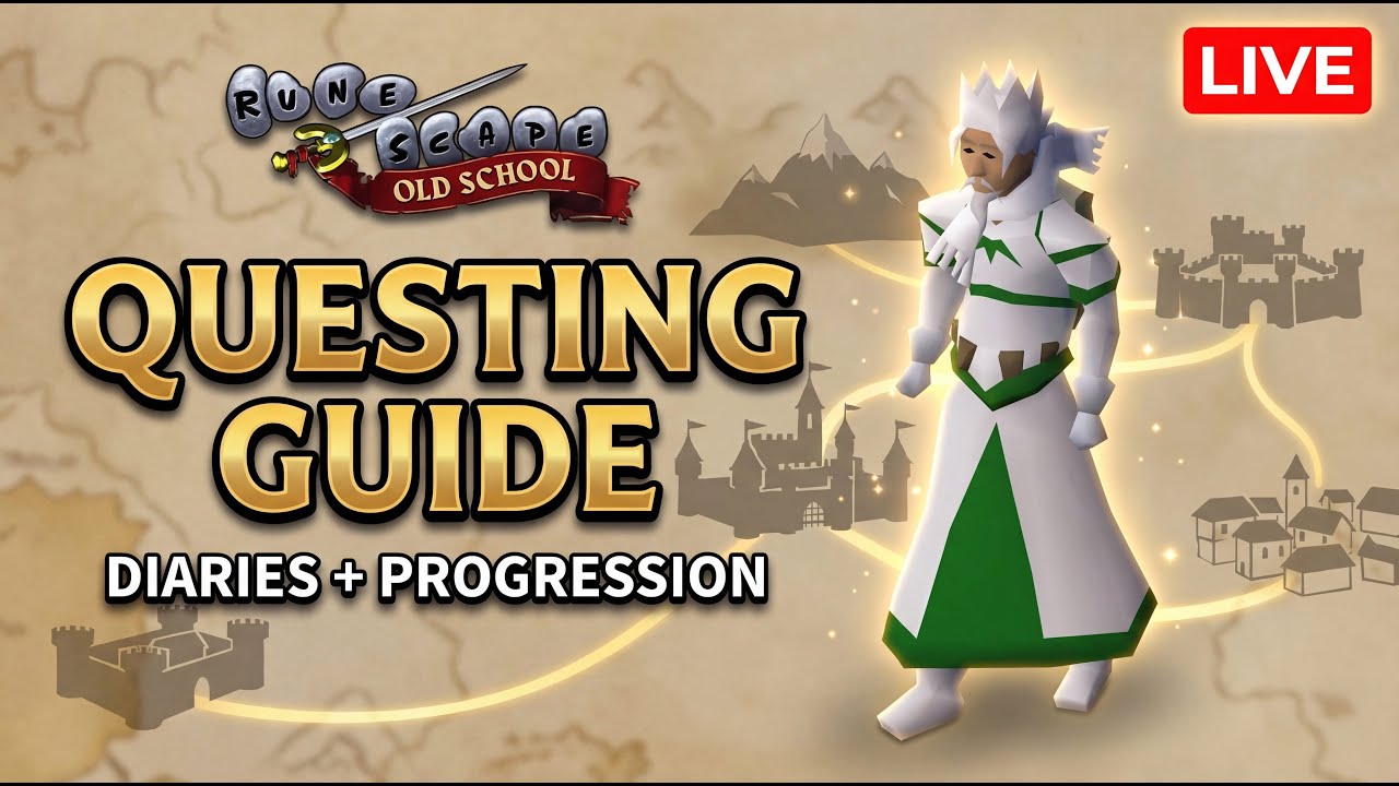 OSRS Questing Guide LIVE | Achievement Diaries & Account Progression #osrs #osrslive #runescape